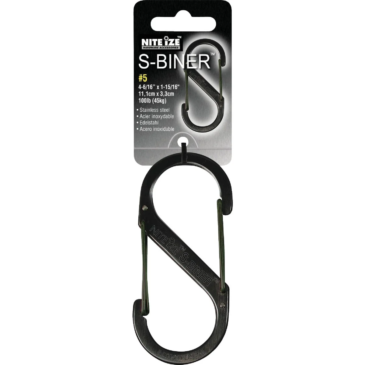 Reusable Nite Ize S-Biner Size 2 10 Lb. Capacity Black S-Clip Key Ring Exceptional