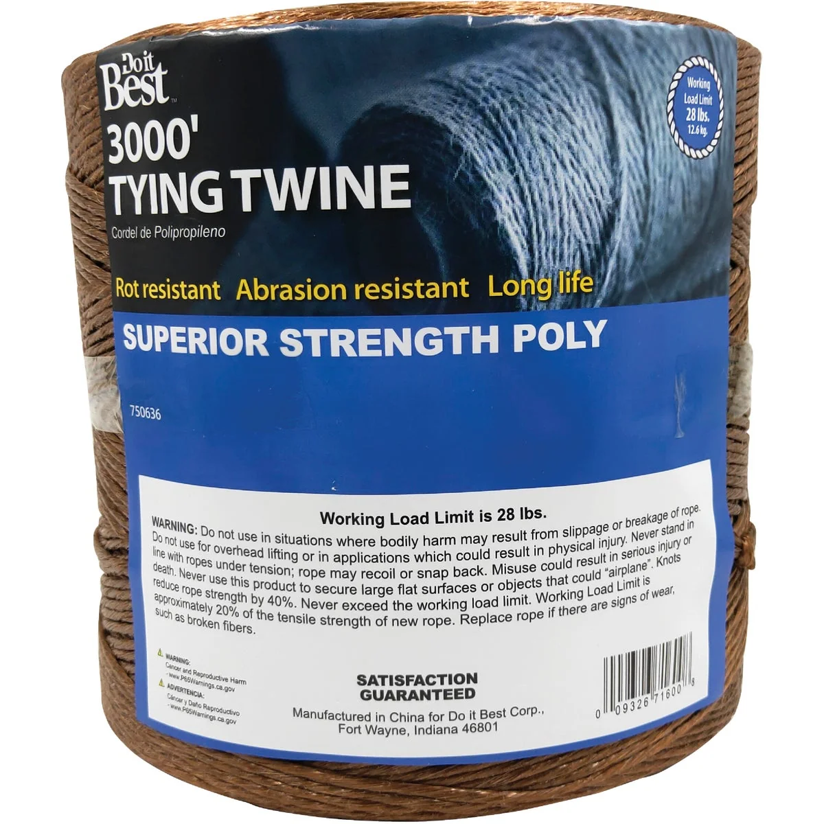 Dependable Do it 5 64 In. x 3000 Ft. Brown Polypropylene Tying Twine Stylish