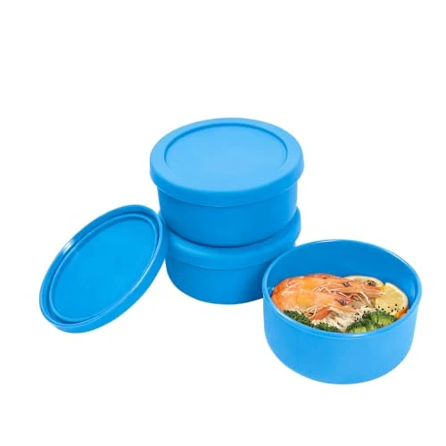 Green 24 fl oz Silicone Food Storage Container with Lid 3 Count Professional