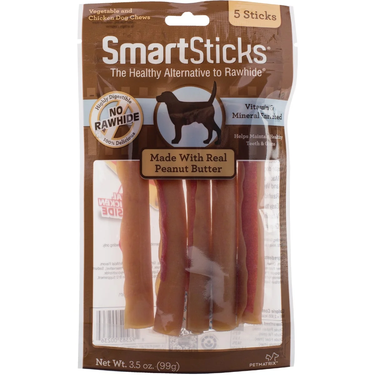 Premium Material SmartBone SmartSticks Peanut Butter Chicken Vegetable Chew Bone 5-Pack Contemporary