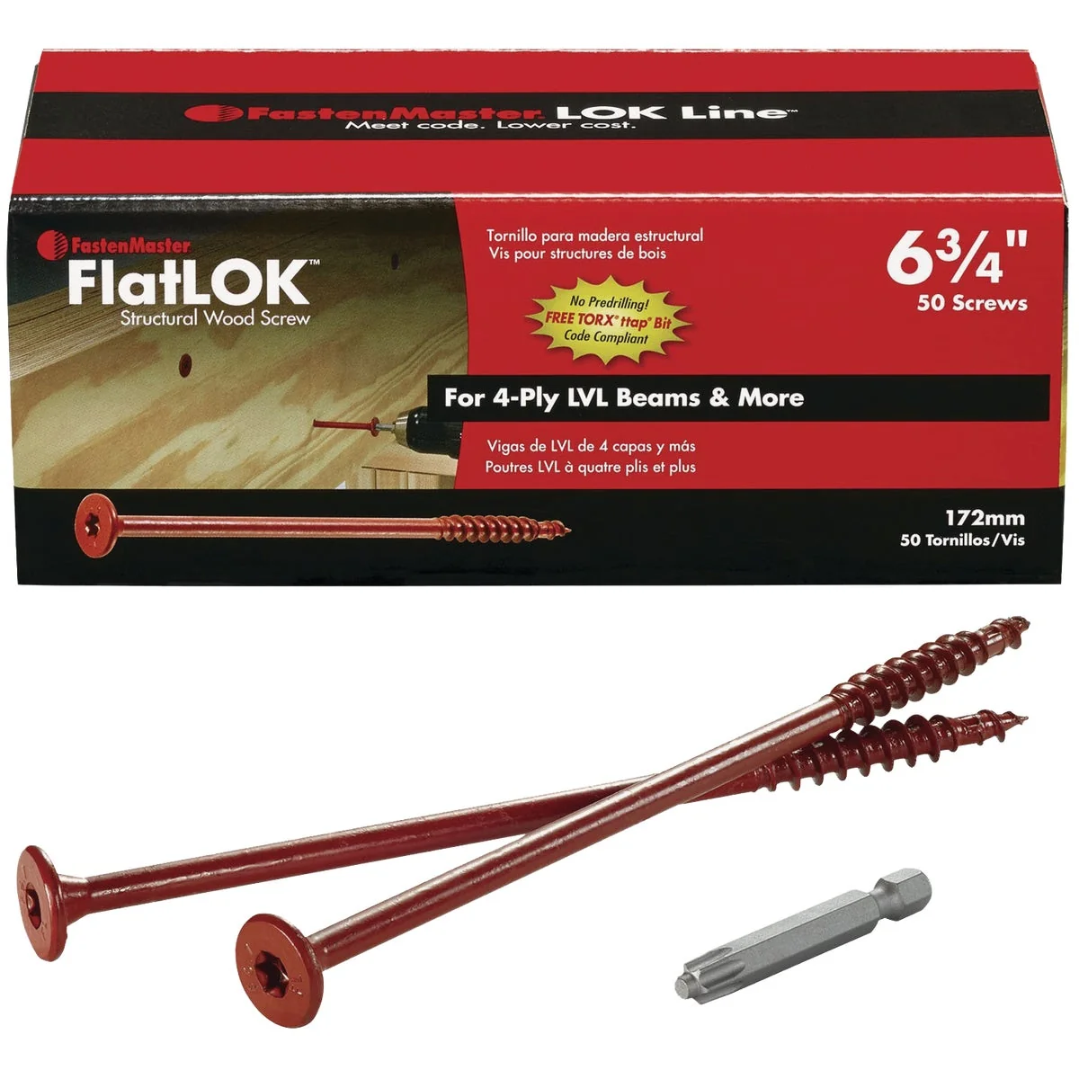 Exceptional FastenMaster FlatLok 6-3 4 In. Engineered Structural Wood Screw 50 Ct. Detailed