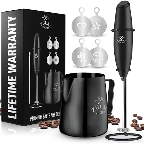 Classic Zulay Premium Gift Milk Frother Set Pure