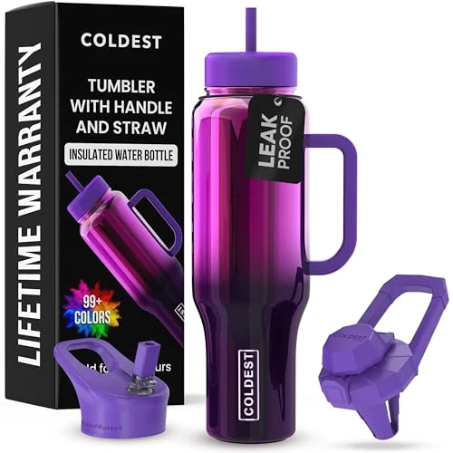 Comfortable Coldest Tumbler with Handle and Straw Selected