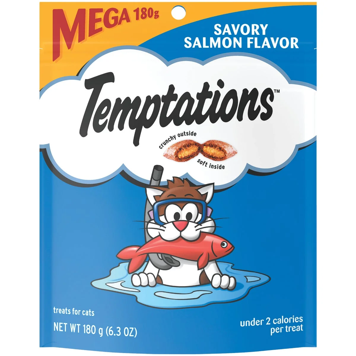 High-Quality Temptations Savory Salmon 6.3 Oz. Cat Treats Soft