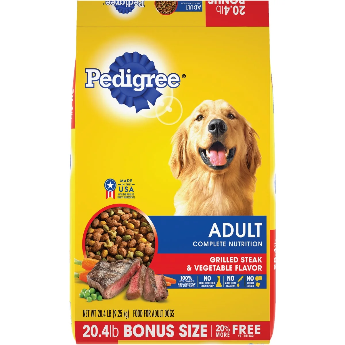 Natural Pedigree Complete Nutrition 20.4 Lb. Grilled Steak Vegetable Adult Dry Dog Food Unique