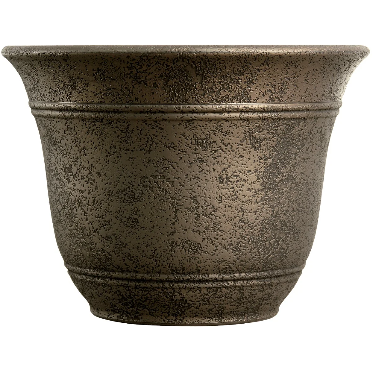 Soft Listo Sierra 11-3 4 In. H. x 16 In. Dia. Nordic Bronze Poly Flower Pot Healthy