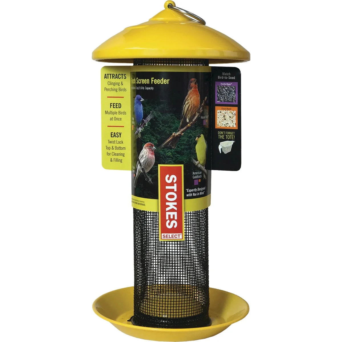 Functional Stokes Select 13 In. 1 Lb. Capacity Yellow Finch Screen Feeder User-Friendly