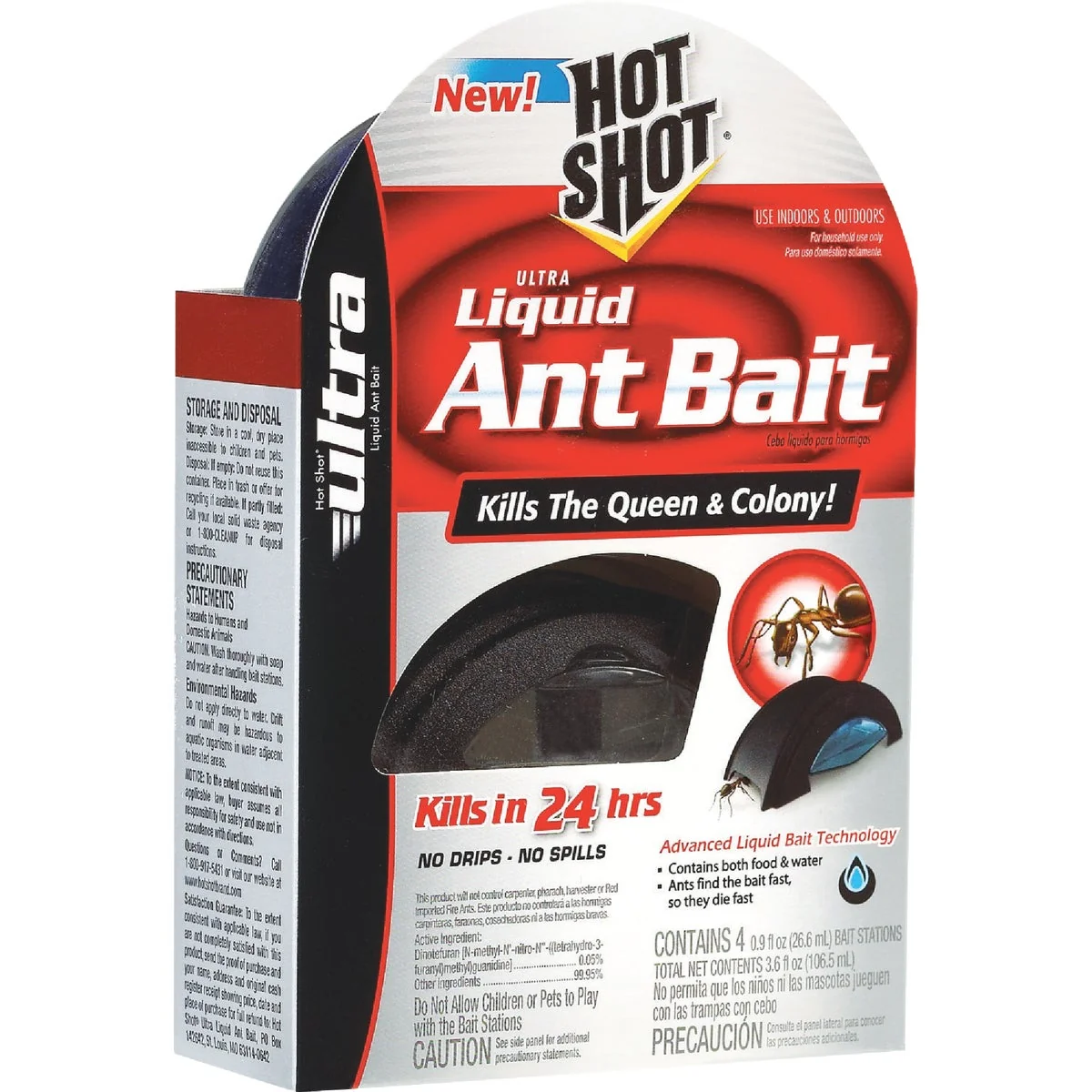 Green Hot Shot Ultra 3.6 Oz. Liquid Ant Bait Station 4-Pack Durable