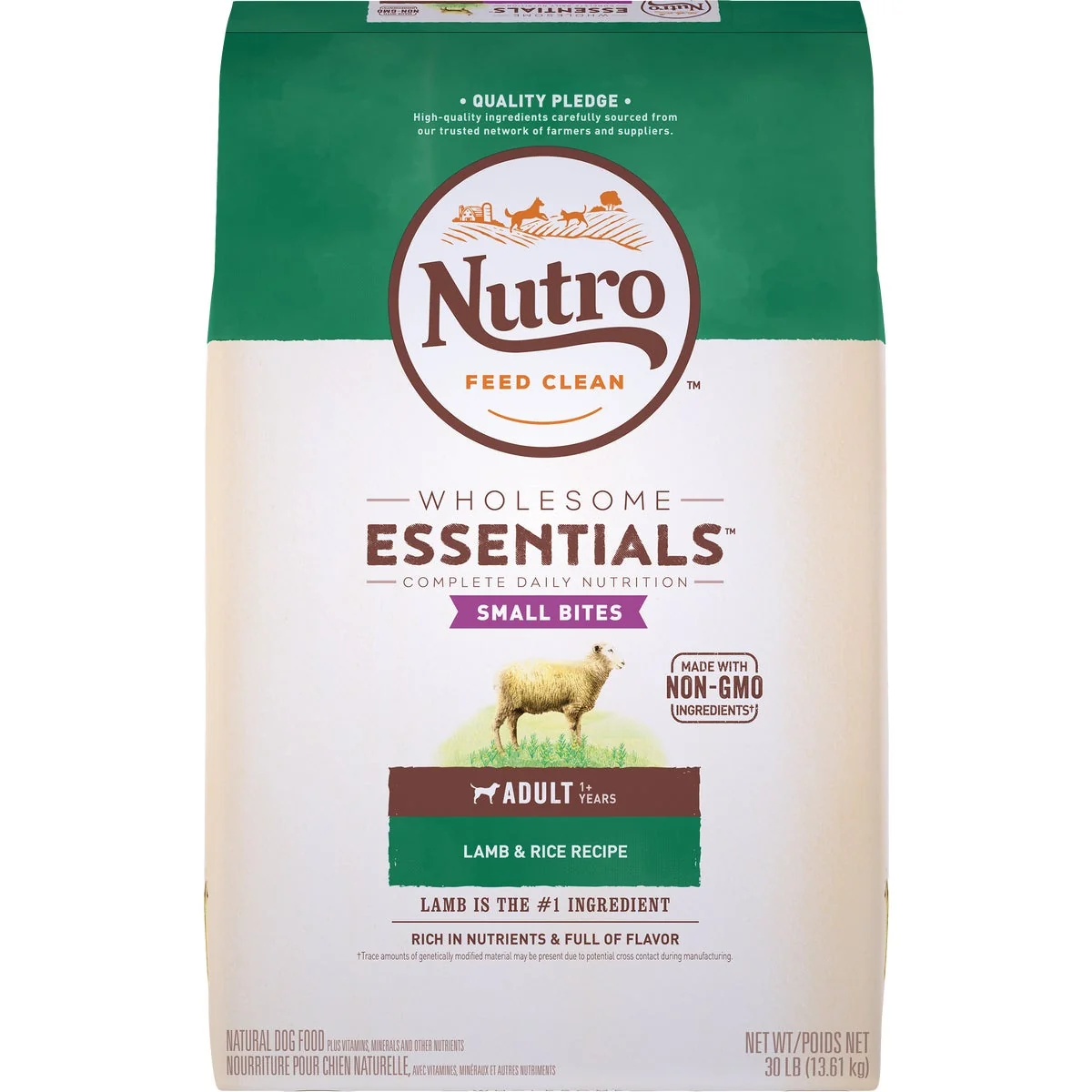 Dependable Nutro Wholesome Essentials Small Bite 30 Lb. Lamb Rice Adult Dry Dog Food Classic