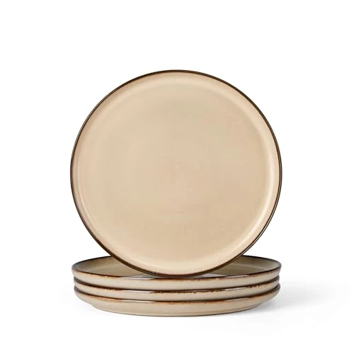 High-Grade Ceramic 7.9 Inch Dinner Dessert Plates Set of 4 4 Count Smooth