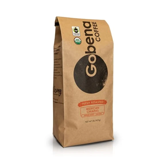 Advanced Coffee 2lb Fair Trade Organic Mexican Chiapas Ground Medium Roast 32 Ounce Long-Lasting