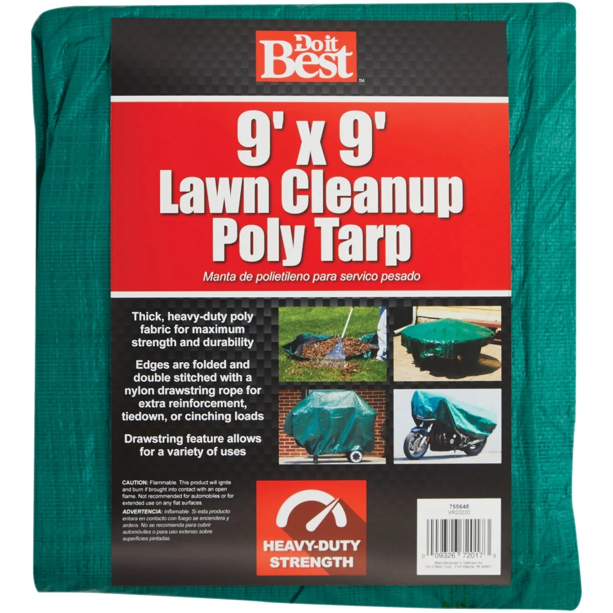 Do it 9 Ft. x 9 Ft. Poly Fabric Green Lawn Cleanup Tarp World-Class