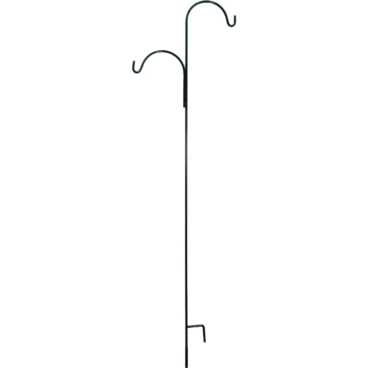 Eco-Friendly American Gardenworks 91 In. Black Steel Offset Double Hanger Shepherd Hook Smart