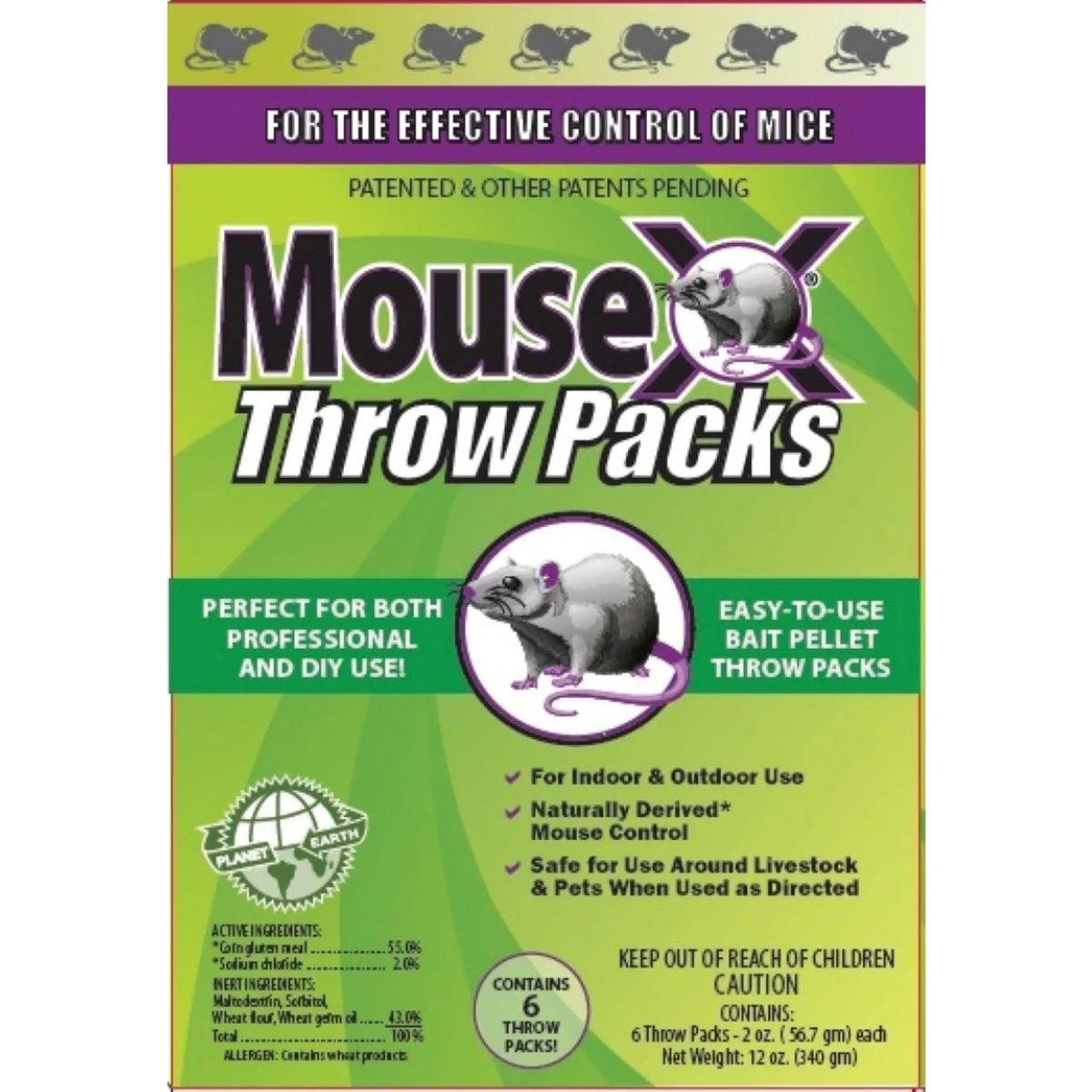 Smooth MouseX Pellet Throw Pack Mouse Killer 6-Pack Efficient
