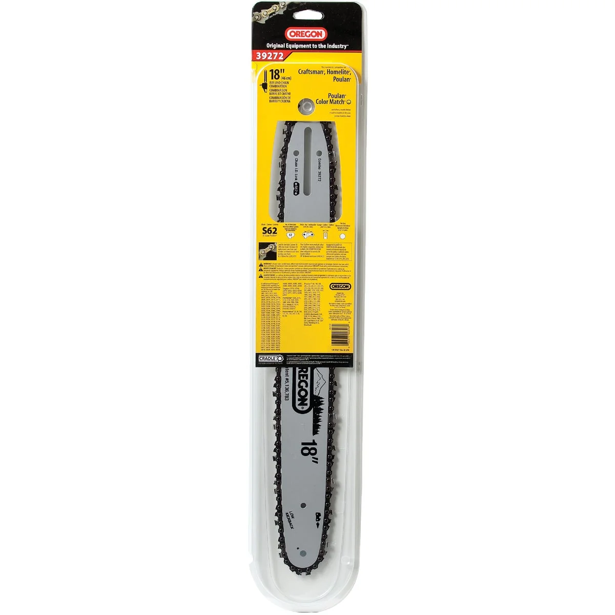 Environmentally Friendly Oregon AdvanceCut 18 In. 62 Drive Links Reversible Bar Chain Combo Quality