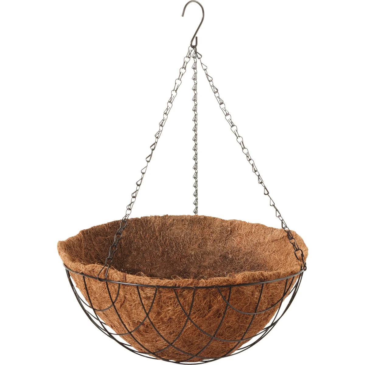 Outstanding Garden 14 In. Steel Rod Black Powder Coat Hanging Plant Basket Minimalist