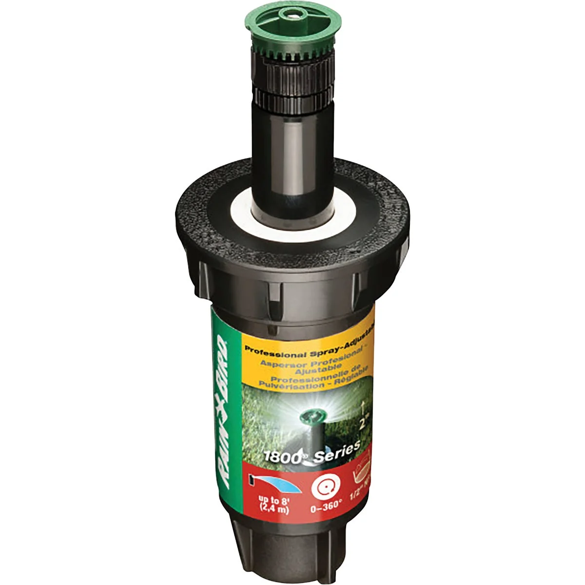 Versatile Rain Bird 2 In. Full Circle Adjustable 8 Ft. Rotary Sprinkler with Pressure Regulator Selected