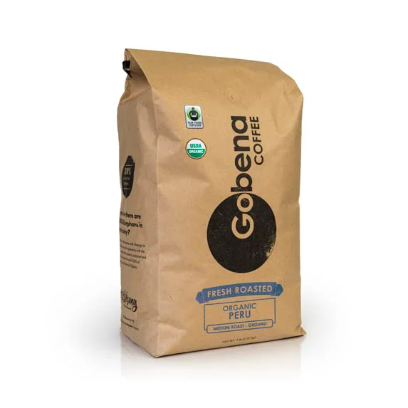 Reliable Coffee 5lb Fair Trade Organic Peruvian Ground Medium Roast 80 Ounce Pure