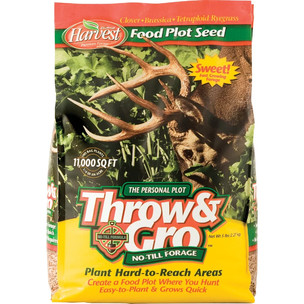 Fine Evolved Harvest Throw Gro 5 Lb. 11 000 Sq. Ft. Coverage Clover Brassica Tetraploid Ryegrass Forage Seed Exclusive