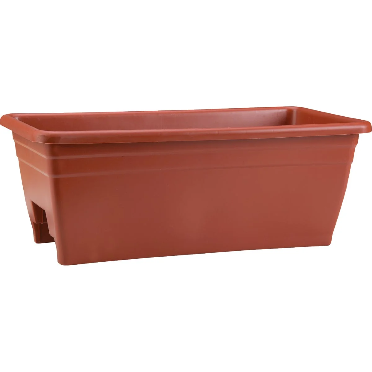 Green Myers 8 In. H. x 24 In. L. Poly Terra Cotta Deck Rail Planter Official