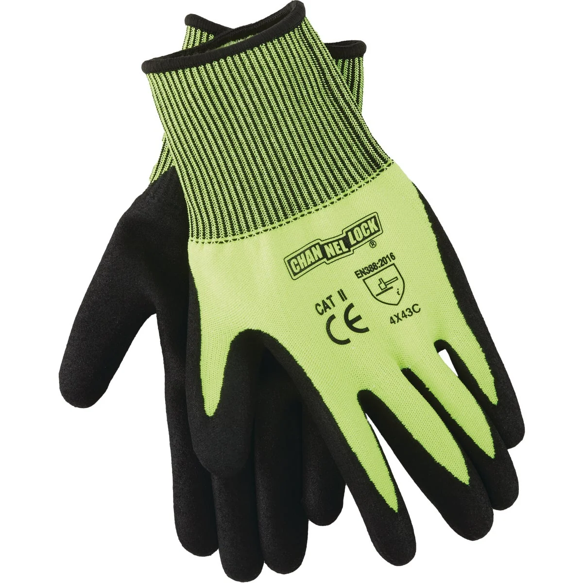 Clean Channellock Men’s XL Nitrile Dipped Cut 3 High Visibility Glove Breathable