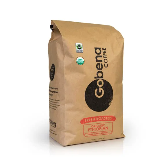 World-Class Coffee 5lb Fair Trade Organic Ethiopian Ground Dark Roast 80 Ounce Stylish