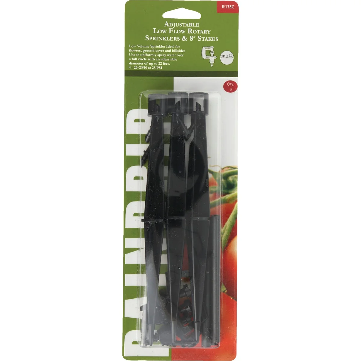 World-Class Raindrip Full Circle Adjustable Rotary Sprinkler with Stake 3-Pack Secure