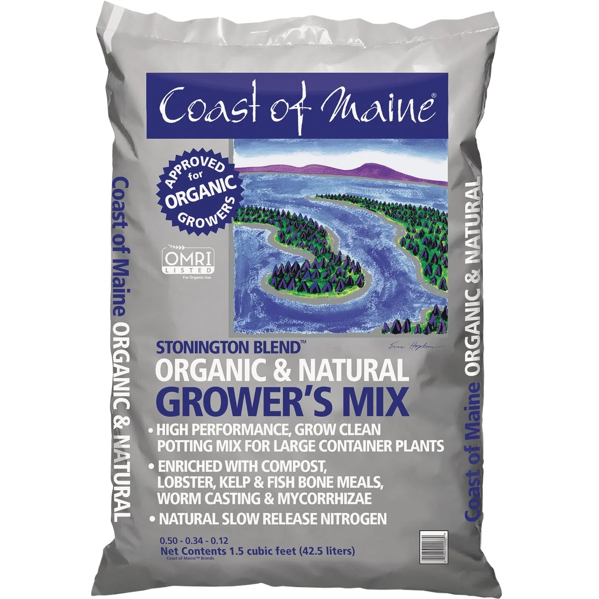 Authentic Coast of Maine Stonington Blend 1.5 Cu. Ft. Organic Growers Mix Potting Soil Functional