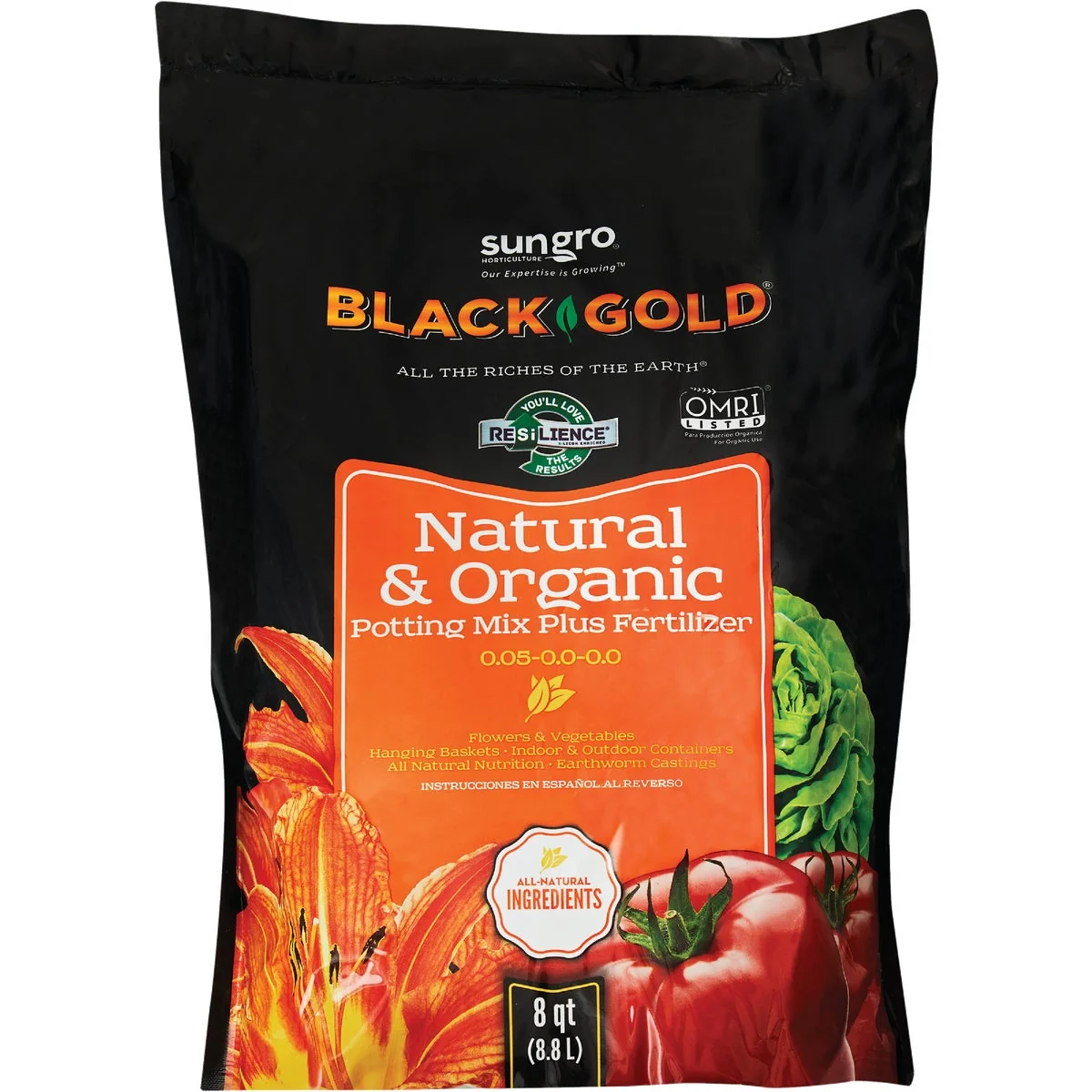 Crafted Black Gold 8 Qt. 8 Lb. All Purpose Natural Organic Potting Soil High-Grade