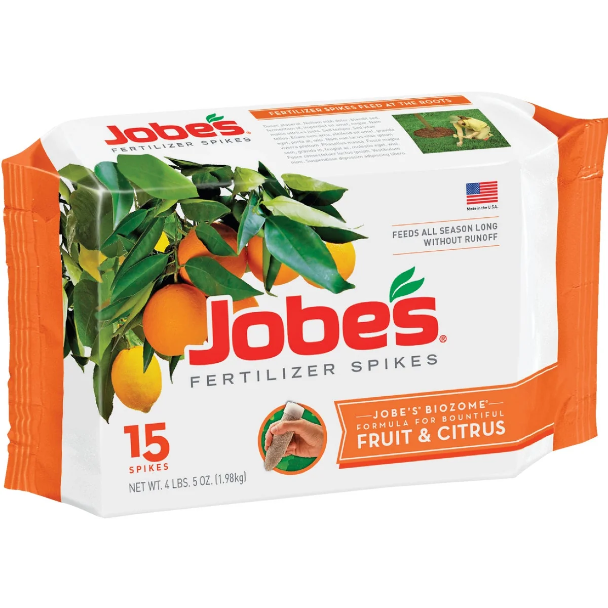 Refined Jobe’s 9-12-12 Fruit Citrus Tree Fertilizer Spikes 15-Pack Fast