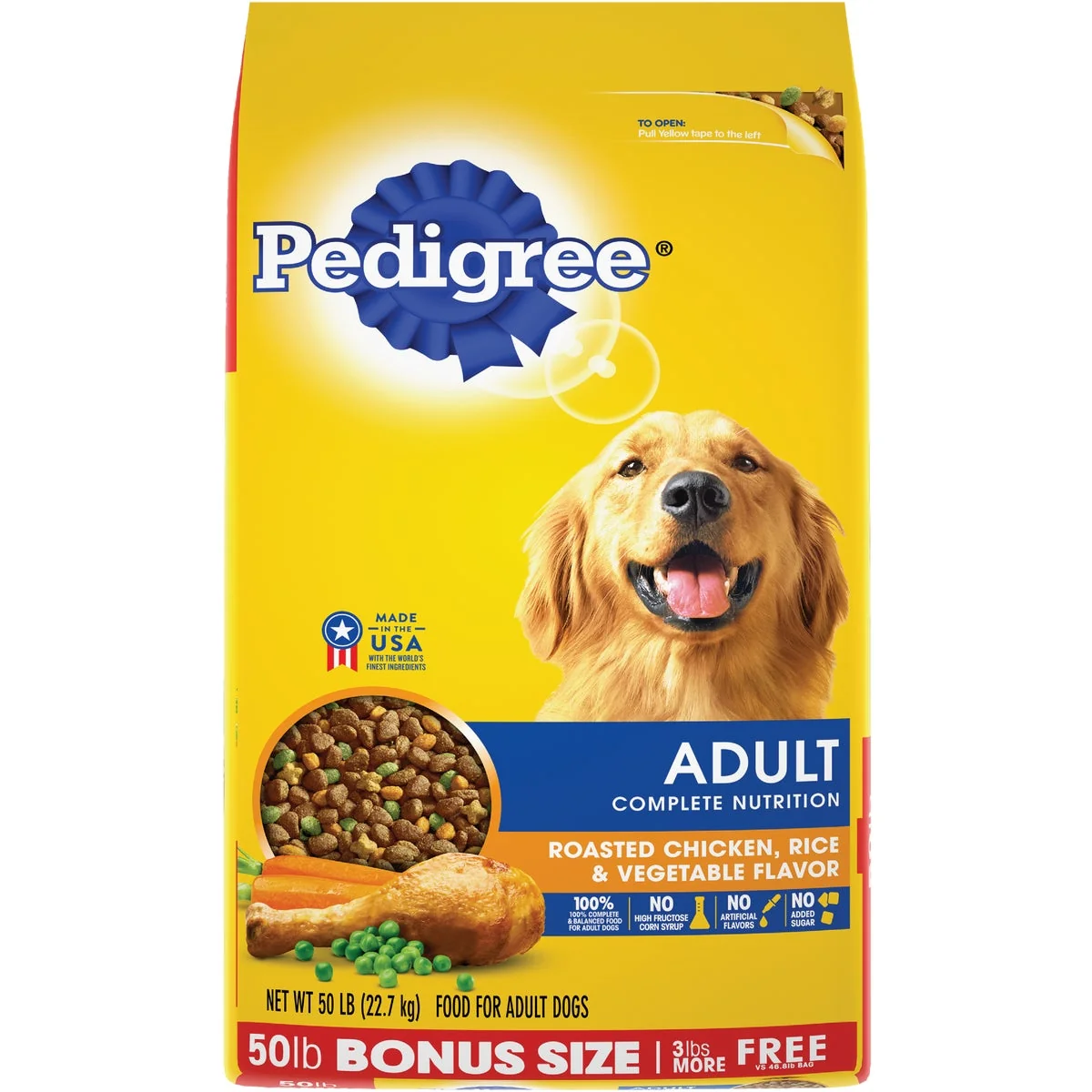 Genuine Pedigree Complete Nutrition 50 Lb. Roasted Chicken Rice Vegetable Adult Dry Dog Food Secure