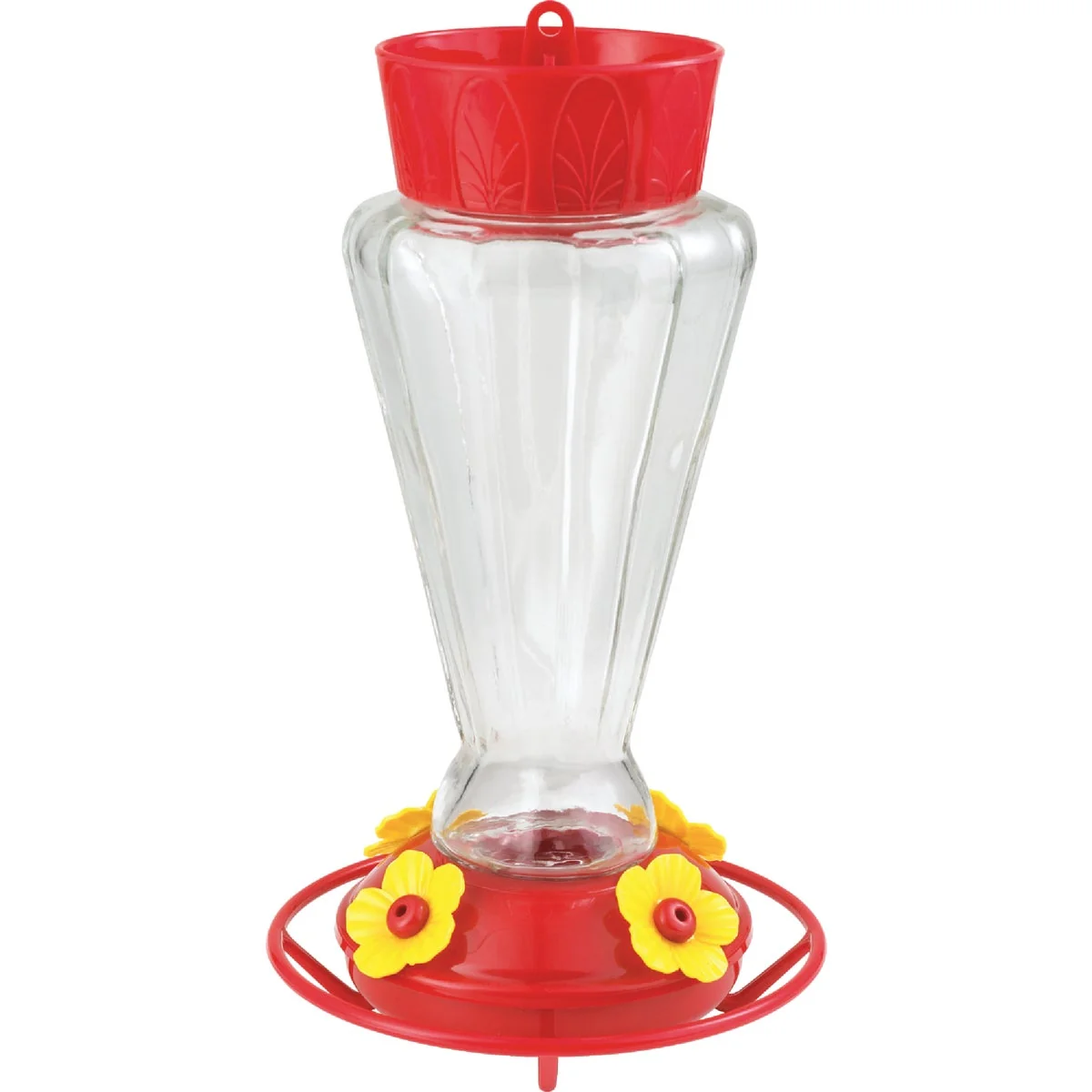 Soft More Birds 28 Oz. Glass Royal Hummingbird Feeder Verified
