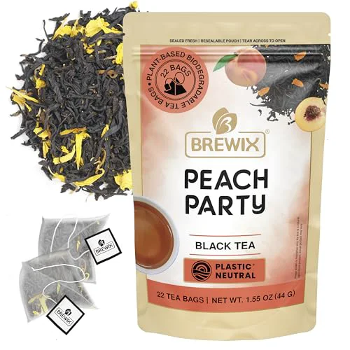 Fashionable Peach Party Premium Black Tea with Peach 22 Count High-Performance