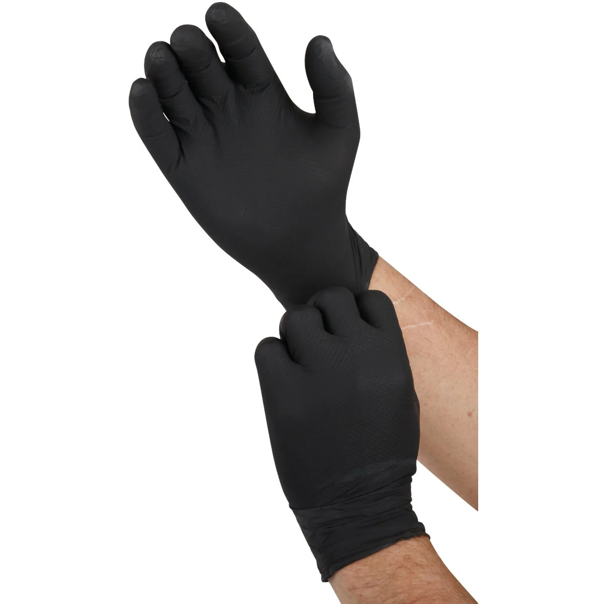 Breathable Grippaz XL Black Nitrile Fish Scale Texture Disposable Gloves 50-Pack Refined
