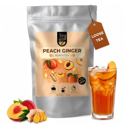 Safe Peach Ginger Black Tea Loose Leaf 3.53 Ounce Fine