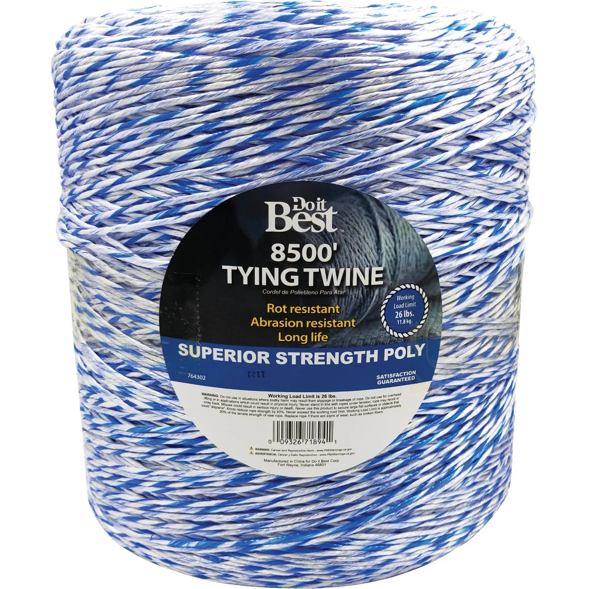 Refined Do it 0.094 In. x 8500 Ft. Blue White Polypropylene Tying Twine User-Friendly