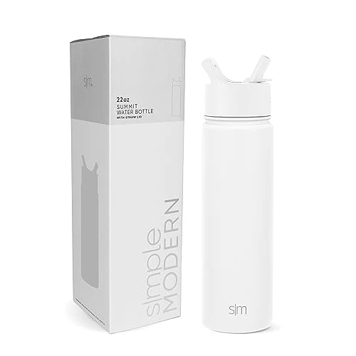 Soft Insulated Water Bottle with Straw Modern