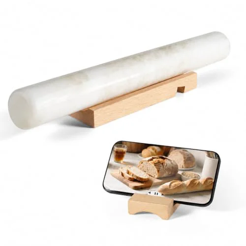 Safe Natural Marble Rolling Pin for Baking Green