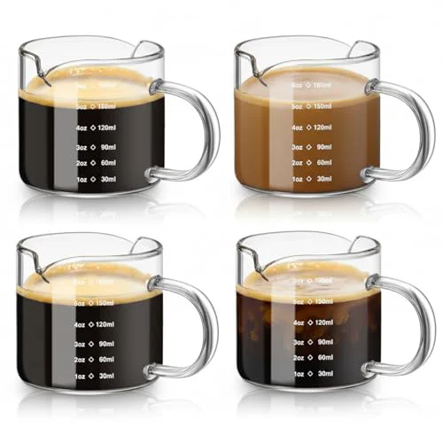 Stylish 4 Pcs 6oz 180ml Espresso Cups 4 Count Clean