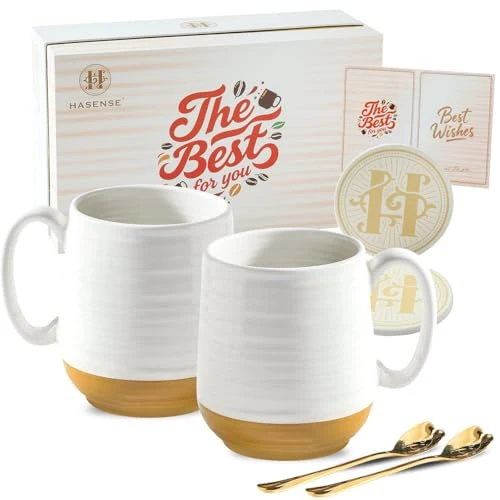 Eco-Friendly Ceramic Couple Coffee Mug Gift Set 2 Count Healthy