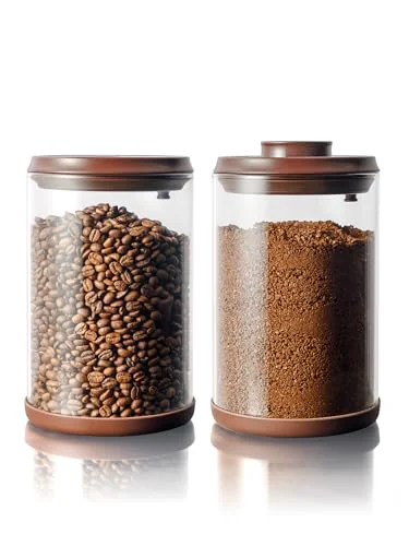 Exclusive 2 Pack Large Airtight Coffee Canisters with CO2 Valve 2 Count Selected