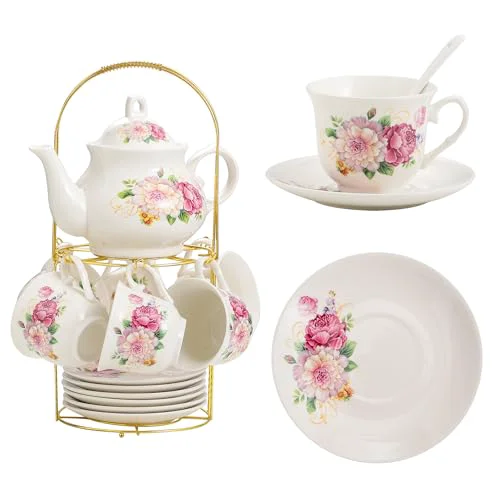 Consistent 20 Pieces Porcelain Tea Sets For Women Advanced