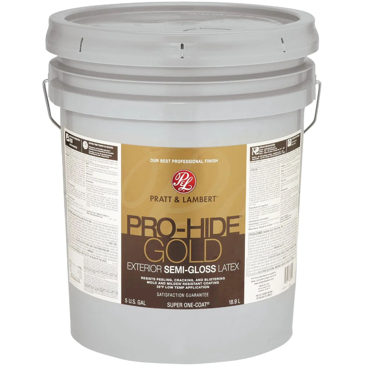 Top-Quality Pratt Lambert Pro-Hide Gold Latex Semi-Gloss Exterior House Paint Base 1 5 Gal. Selected