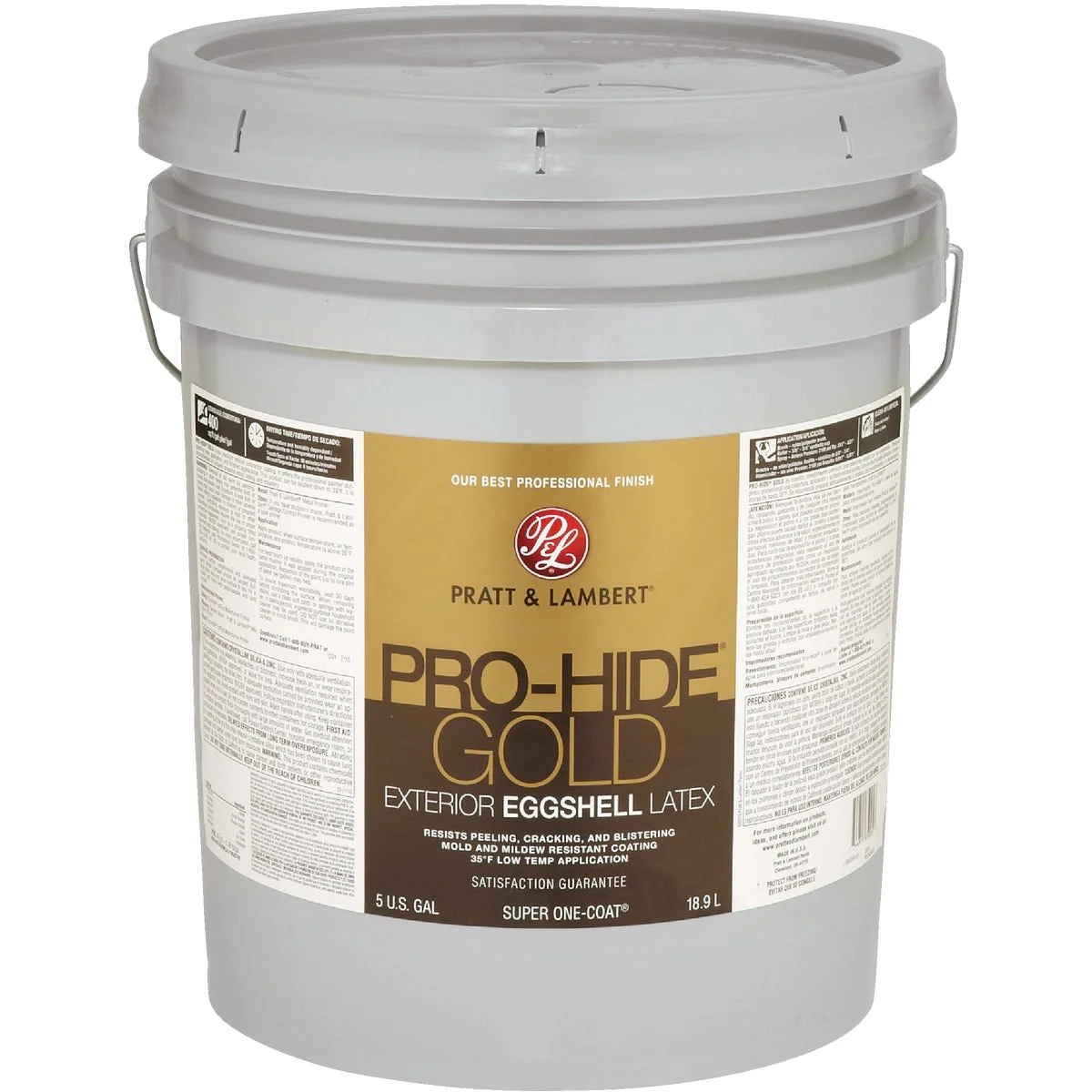 Secure Pratt Lambert Pro-Hide Gold Latex Eggshell Exterior House Paint Base 1 5 Gal. Certified