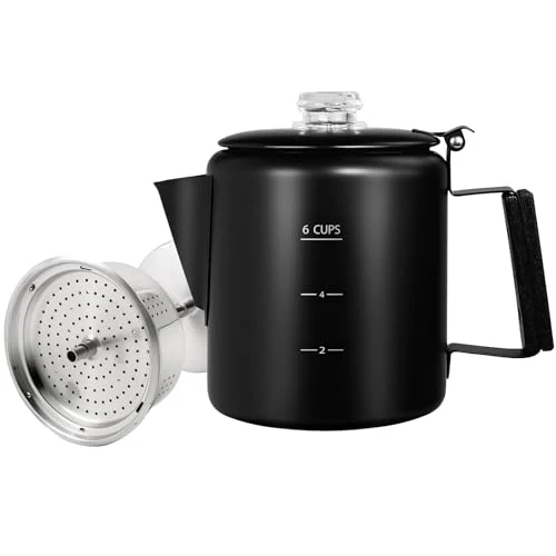 World-Class No Coating 6 Cup Percolator Coffee Pot 304 Stainless Steel Sustainable