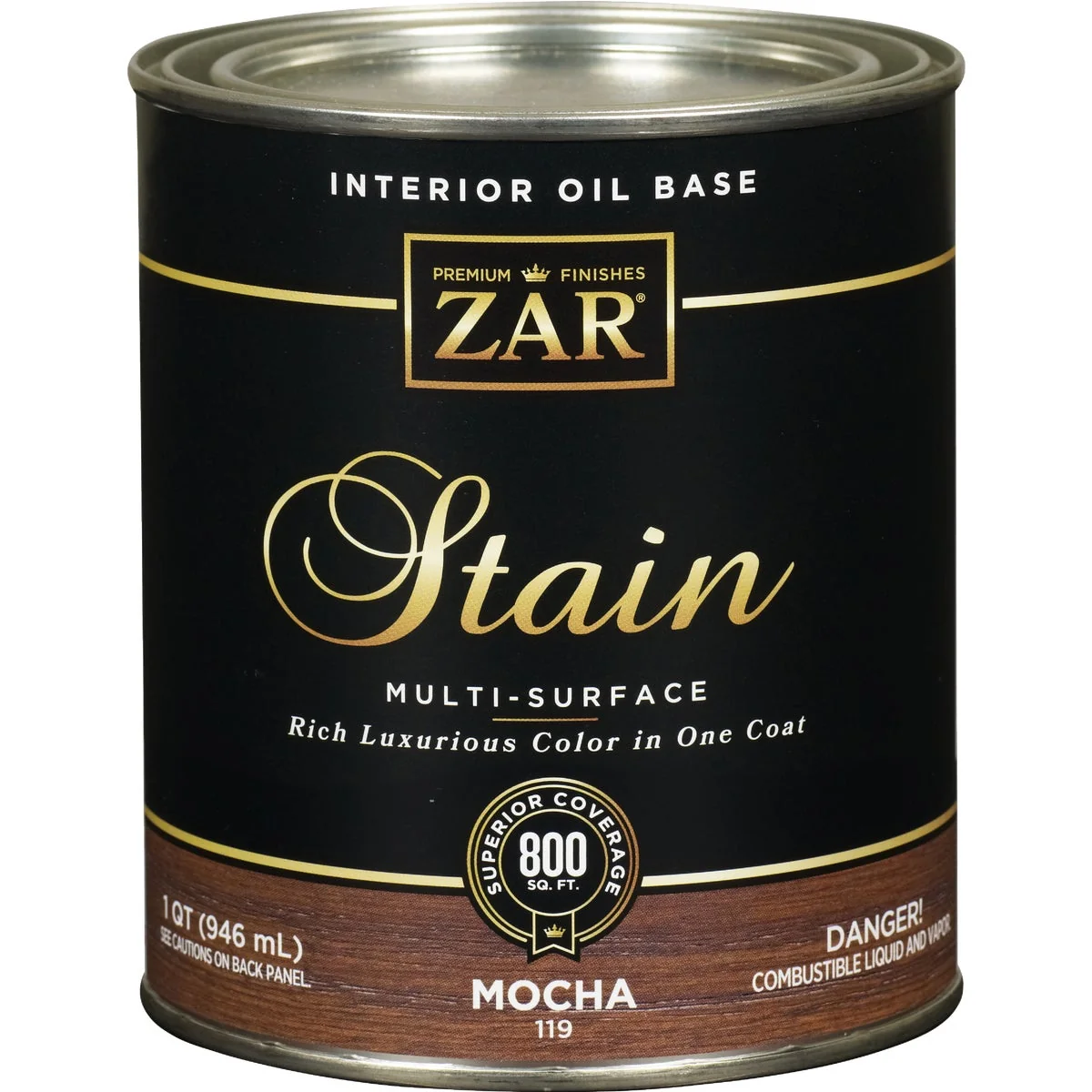 Advanced ZAR Oil-Based Wood Stain Mocha 1 Qt. Relaxed