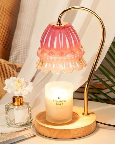 Green Flower Candle Warmer Lamp with Timer Selected