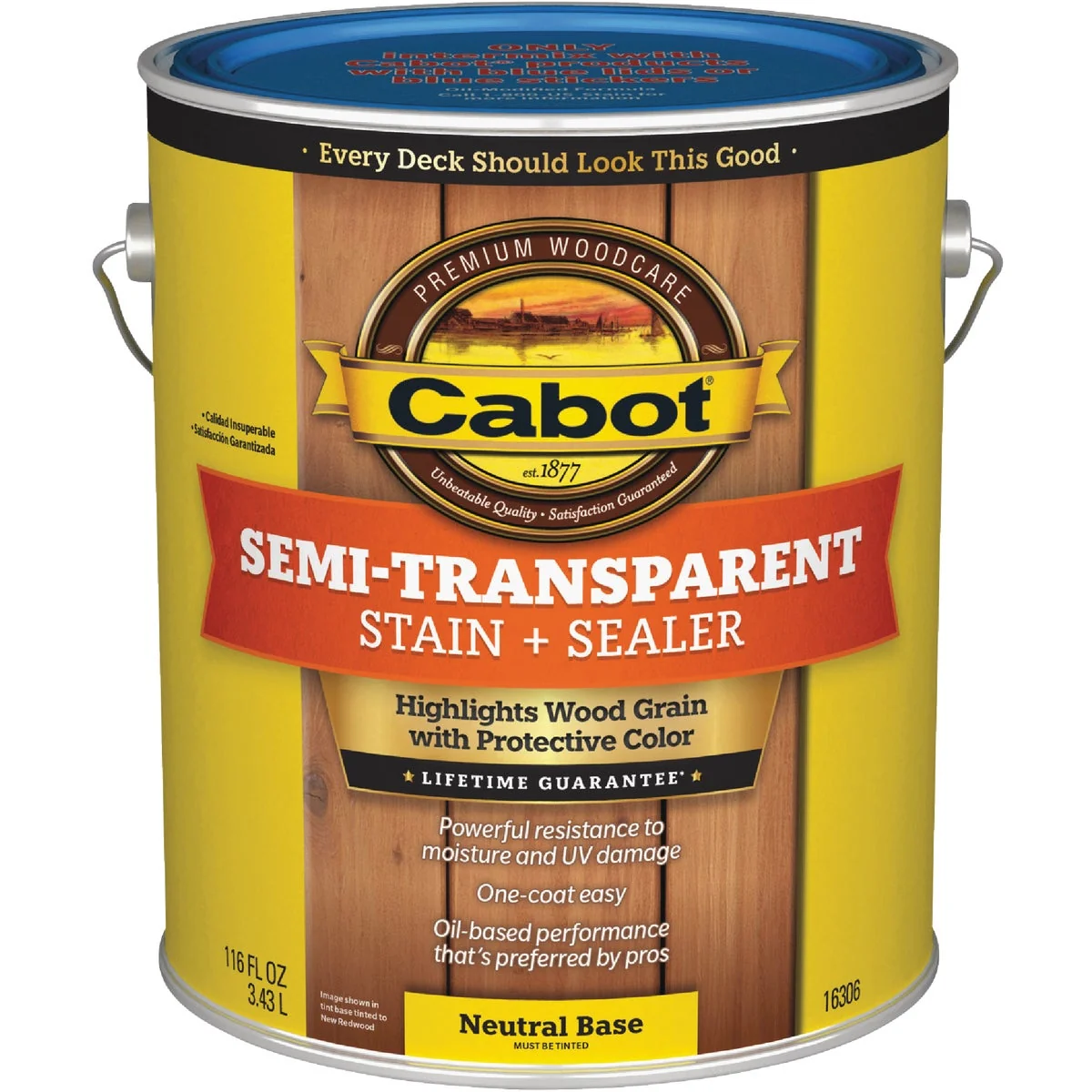 Fast Cabot VOC Semi-Transparent Deck Siding Exterior Stain Neutral Base 1 Gal. Exclusive