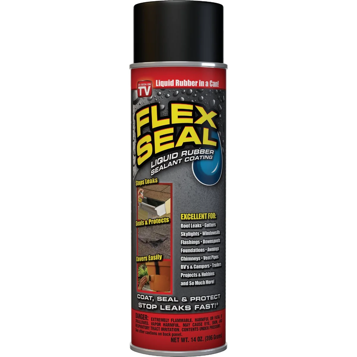 Easy-to-Use FLEX SEAL 14 Oz. Spray Rubber Sealant Black Trendy