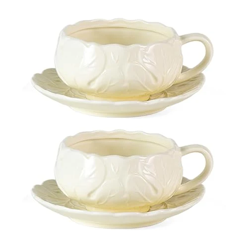 Recyclable Tea Cups and Saucers Set of 2 2 Count Dependable